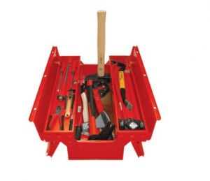 Trusă pentru pompier TP1 conţine 17 scule / cutie metalică cu 3 compartimente ― UNELTE STORE - Magazin Online